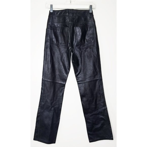 A/X Armani Exchange Black Leather Pants Size P0 XS - Picture 2 of 6